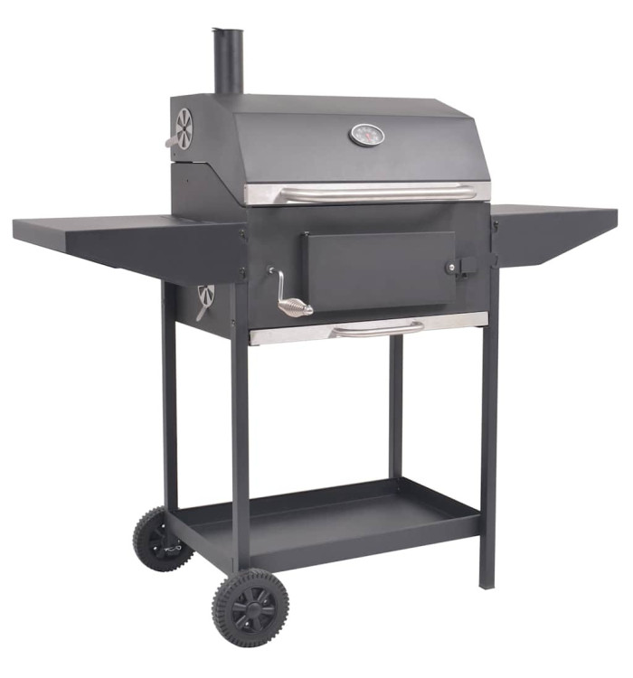 Barbecue au charbon de bois avec étagère inférieure Noir | Mobilier & Déco