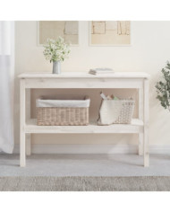 Table console Blanc 110x40x75 cm Bois de pin solide | Mobilier & Déco