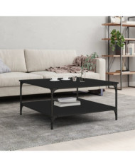 Table basse noir 80x80x40 cm bois d'ingénierie | Mobilier & Déco