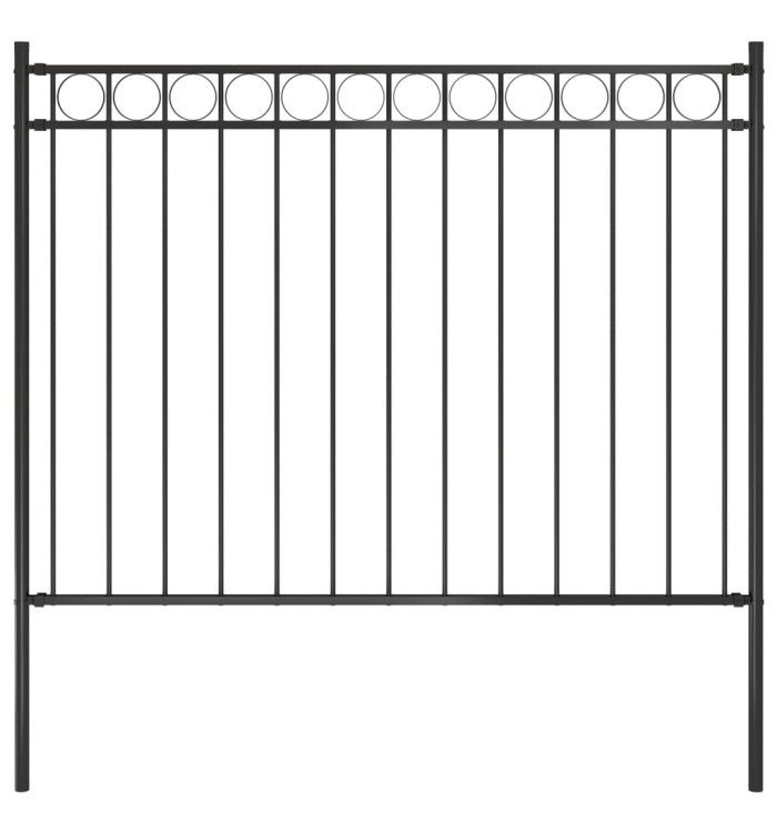 Clôture de jardin Acier 1,7x1 m Noir | Mobilier & Déco