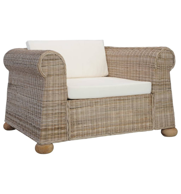 Fauteuil avec coussins Rotin naturel | Mobilier & Déco