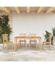Ensemble à manger de jardin 5 pcs Bois de teck massif | Mobilier & Déco