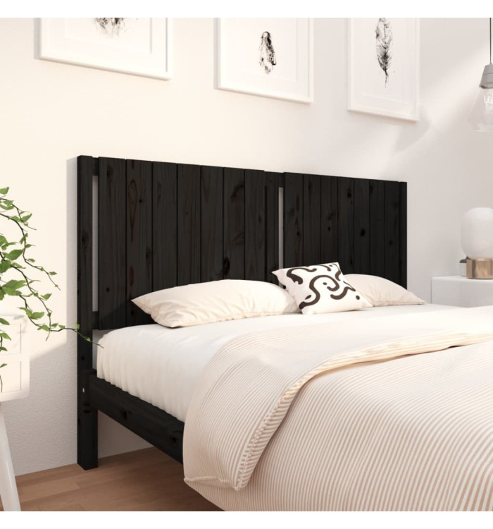 Tête de lit Noir 165,5x4x100 cm Bois massif de pin | Mobilier & Déco