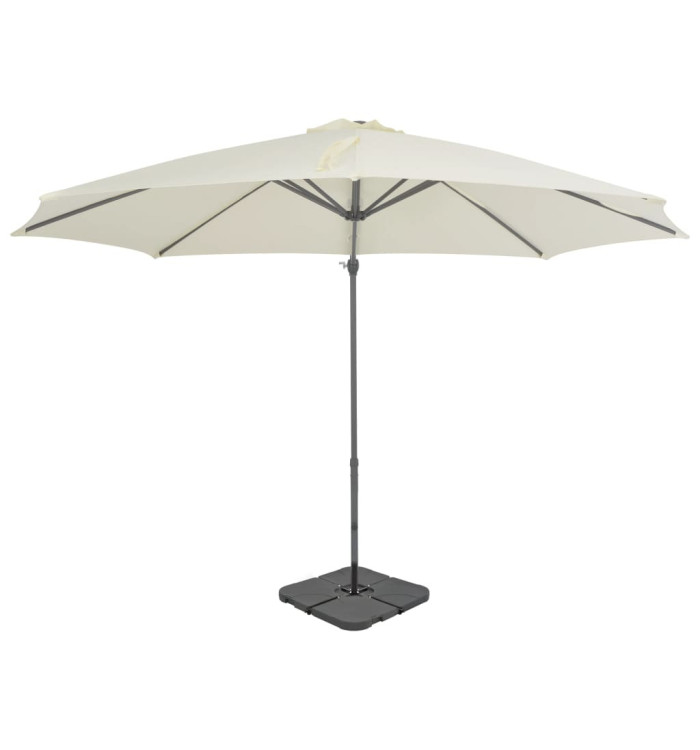 Parasol de jardin avec base portable sable | Mobilier & Déco
