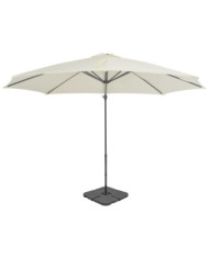 Parasol de jardin avec base portable sable | Mobilier & Déco