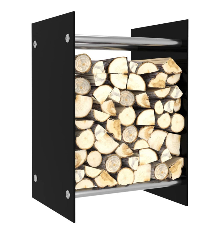 Portant de bois de chauffage Noir 40x35x60 cm Verre | Mobilier & Déco