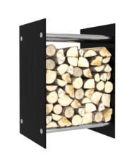 Portant de bois de chauffage Noir 40x35x60 cm Verre | Mobilier & Déco