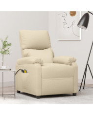 Fauteuil électrique de massage Crème Tissu | Mobilier & Déco