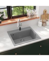 Évier de cuisine en granit Bac unique Gris | Mobilier & Déco