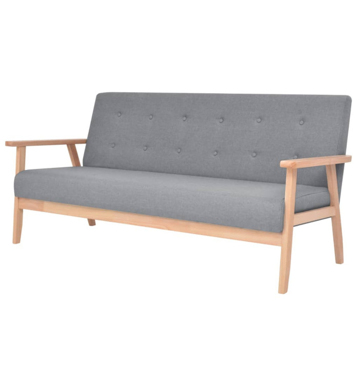 Canapé à 3 places Tissu Gris clair | Mobilier & Déco
