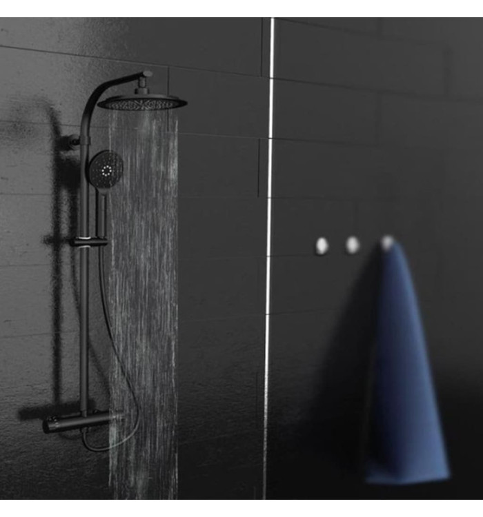 SCHÜTTE Ensemble de douche MADURA FRESH Noir mat | Mobilier & Déco