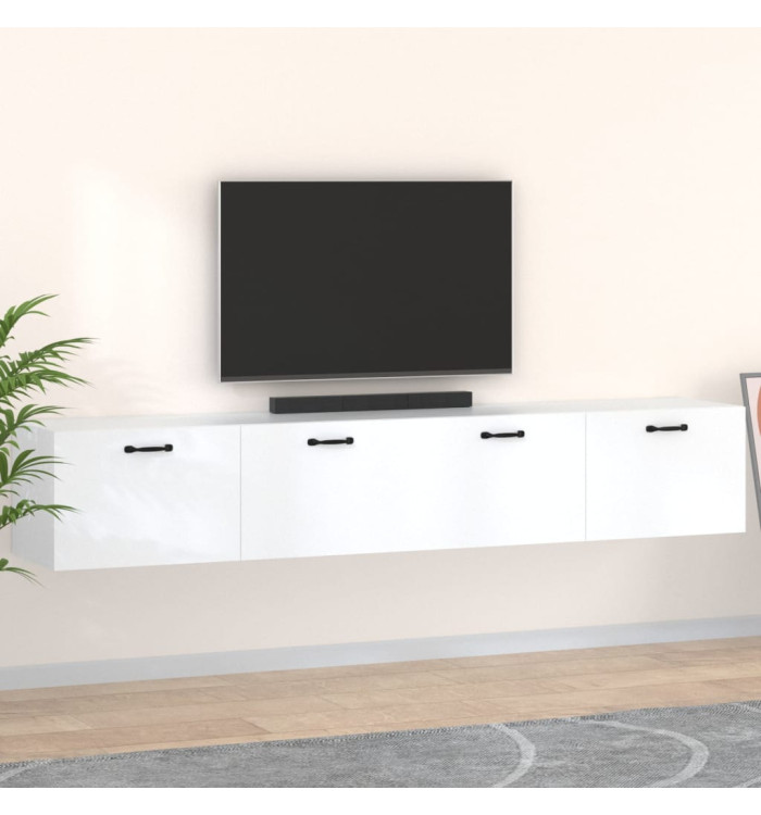 Armoires murales 2 pcs Blanc 100x36,5x35 cm Bois d'ingénierie | Mobilier & Déco