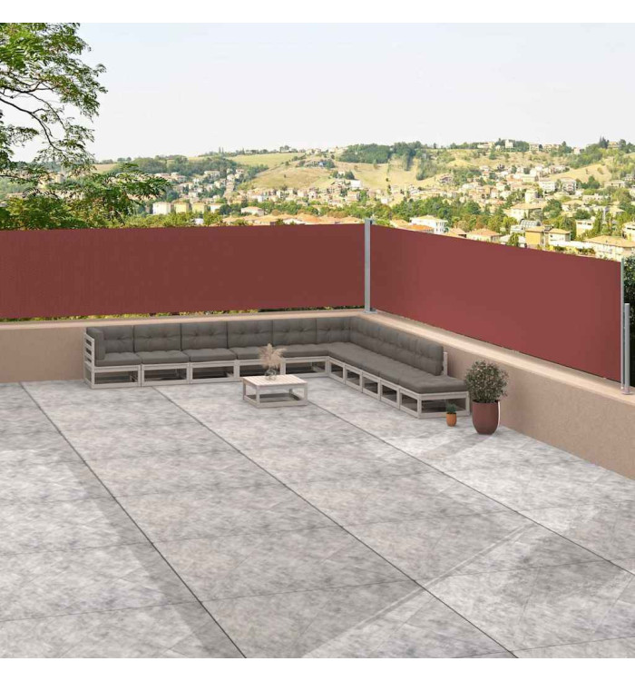 Auvent latéral rétractable Marron 117x1200 cm | Mobilier & Déco