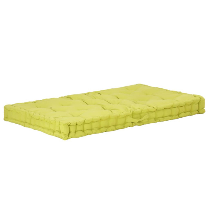 Coussin de plancher de palette Coton 120x80x10 cm Vert | Mobilier & Déco