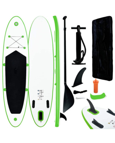 Ensemble de planches SUP gonflables Vert et blanc | Mobilier & Déco