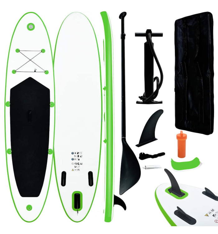 Ensemble de planches SUP gonflables Vert et blanc | Mobilier & Déco