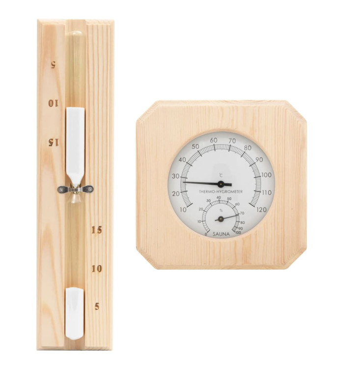 Ensemble 2 en 1 hydrothermographe et minuterie à sable de sauna | Mobilier & Déco