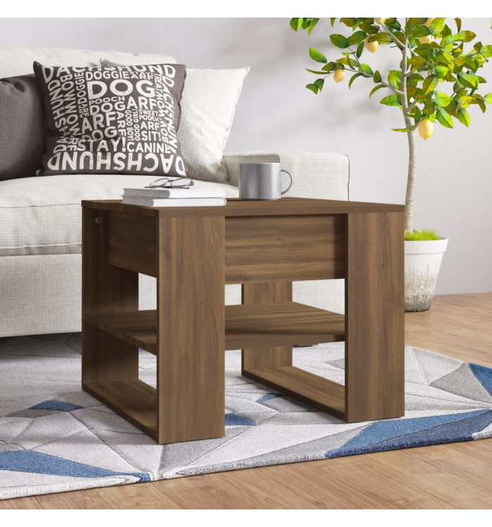 Table basse Chêne marron 55,5x55x45 cm Bois d'ingénierie | Mobilier & Déco