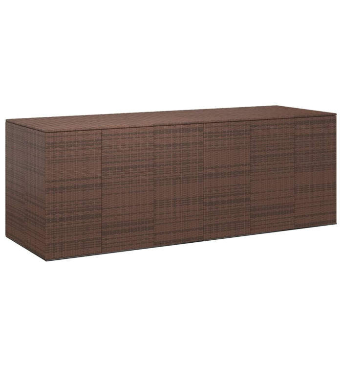 Boîte à coussins jardin Résine tressée 291x100,5x104 cm Marron | Mobilier & Déco