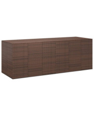 Boîte à coussins jardin Résine tressée 291x100,5x104 cm Marron | Mobilier & Déco