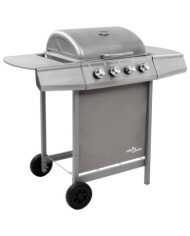 Barbecue gril à gaz avec 4 brûleurs argenté | Mobilier & Déco