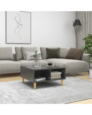 Table basse gris brillant 60x60x30 cm bois d'ingénierie | Mobilier & Déco