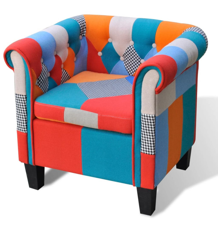 Fauteuil avec design de patchwork Tissu | Mobilier & Déco