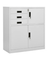 Armoire de bureau Gris clair 90x40x102 cm Acier | Mobilier & Déco