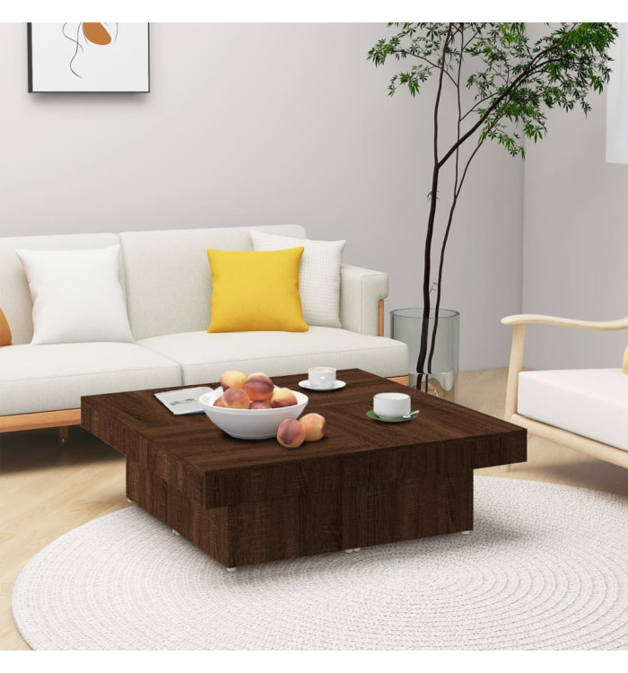 Table basse Chêne marron 90x90x28 cm Bois d'ingénierie | Mobilier & Déco