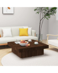 Table basse Chêne marron 90x90x28 cm Bois d'ingénierie | Mobilier & Déco