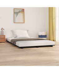 Cadre de lit sans matelas noir 140x190 cm bois de pin massif | Mobilier & Déco
