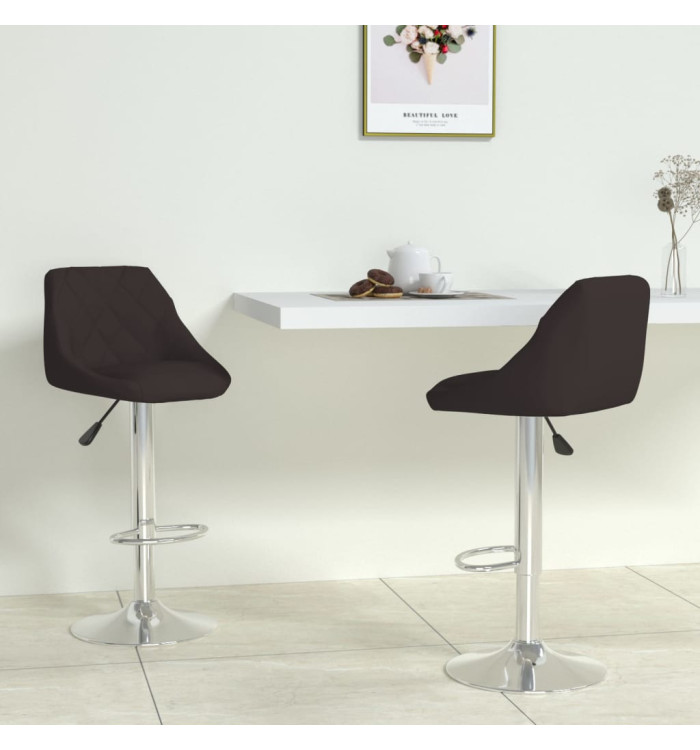 Tabourets de bar lot de 2 noir similicuir | Mobilier & Déco
