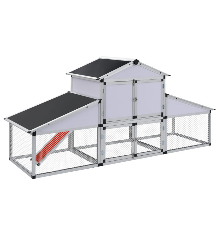 Poulailler avec rampes et nichoir Aluminium | Mobilier & Déco
