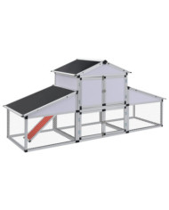 Poulailler avec rampes et nichoir Aluminium | Mobilier & Déco
