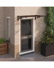 Auvent de porte Noir 122x90 cm Polycarbonate | Mobilier & Déco