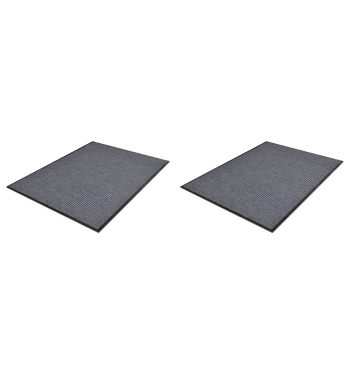 Paillassons 2 pcs PVC Gris 90x60 cm | Mobilier & Déco