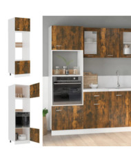 Armoire à micro-ondes "Lyon" Chêne fumé 60x57x207 cm | Mobilier & Déco