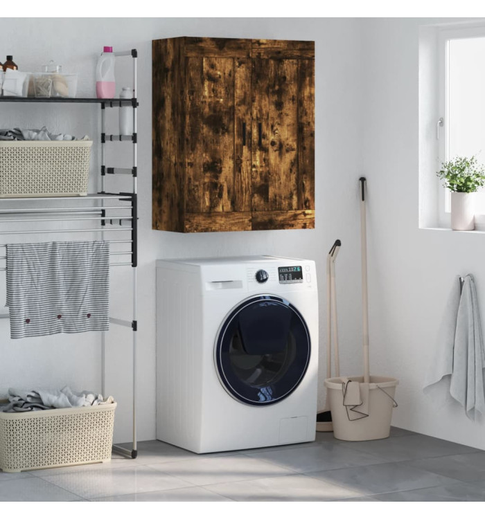 Armoire murale chêne fumé 69,5x34x90 cm bois d'ingénierie | Mobilier & Déco