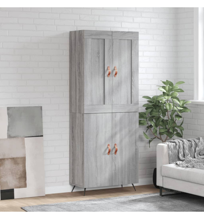 Buffet haut Sonoma gris 69,5x34x180 cm Bois d'ingénierie | Mobilier & Déco