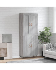 Buffet haut Sonoma gris 69,5x34x180 cm Bois d'ingénierie | Mobilier & Déco