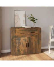 Buffet Chêne fumé 80x33x70 cm Bois d'ingénierie | Mobilier & Déco