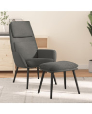 Chaise de relaxation avec tabouret Gris clair Tissu | Mobilier & Déco