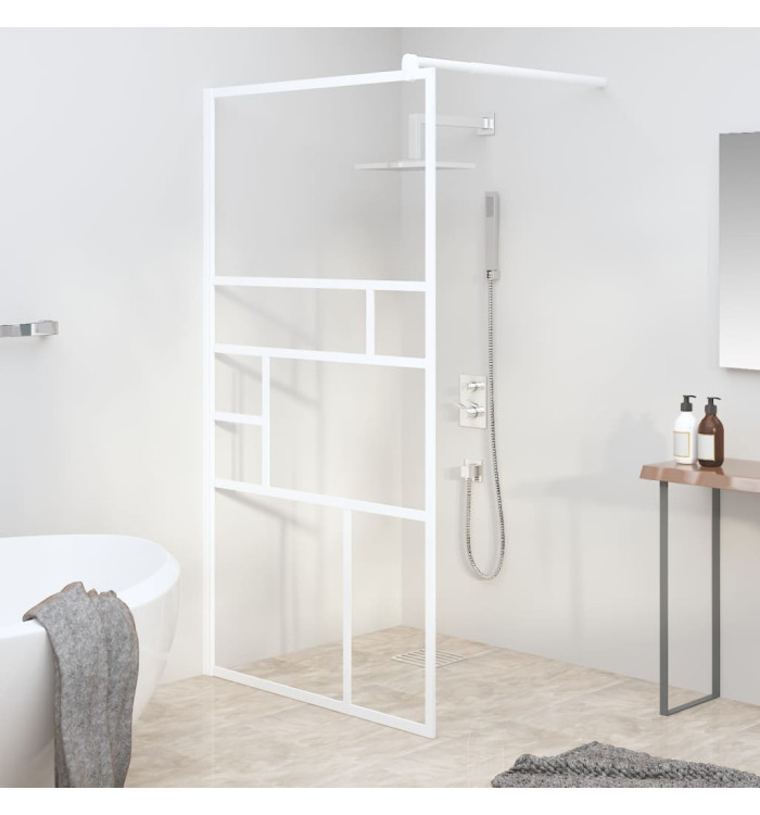 Paroi de douche 100x195 cm ESG Verre Blanc | Mobilier & Déco