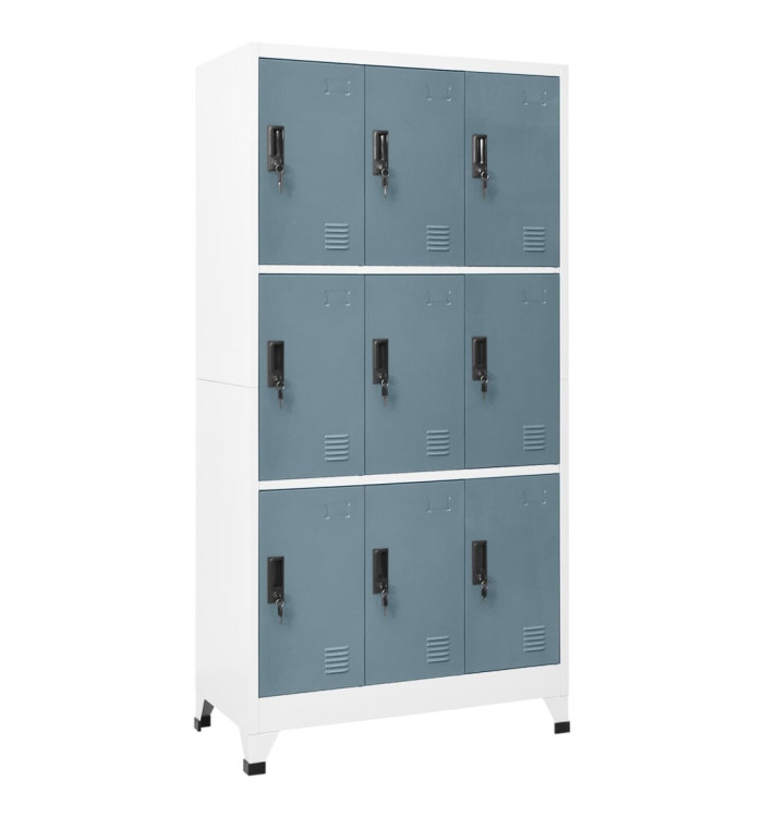 Armoire à casiers Gris clair et gris foncé 90x45x180 cm Acier | Mobilier & Déco