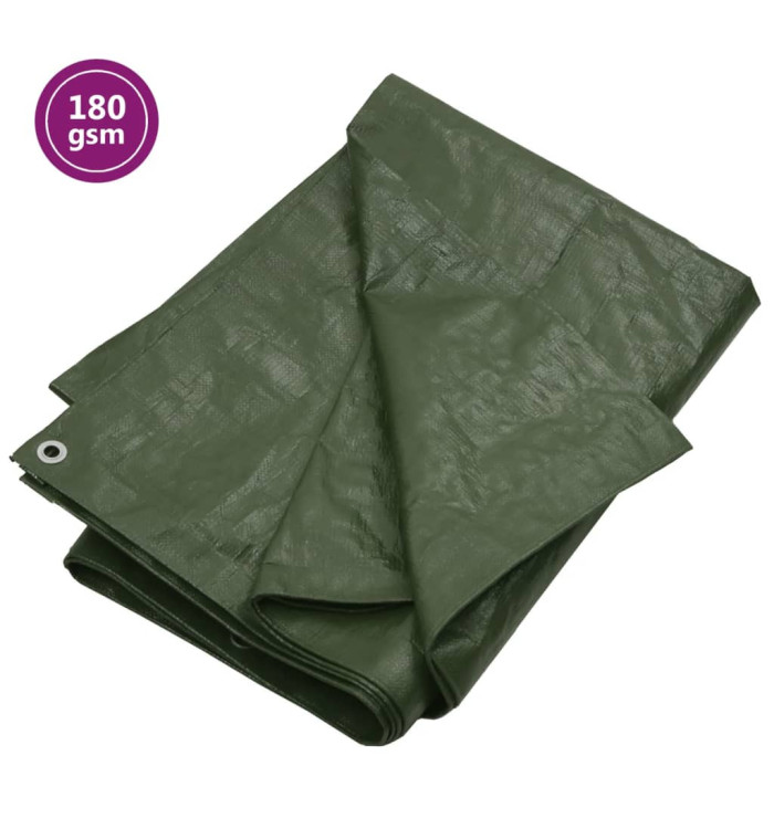 Bâche 180 g/m² 3x6 m Vert PEHD | Mobilier & Déco