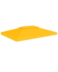 Toile de toit de belvédère 2 niveaux 310 g/m² 4x3 m Jaune | Mobilier & Déco