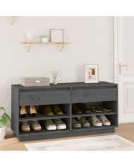 Armoire à chaussures Gris 110x34x52 cm Bois de pin massif | Mobilier & Déco