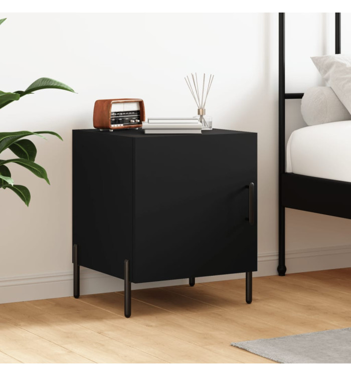Table de chevet noir 40x40x50 cm bois d’ingénierie | Mobilier & Déco