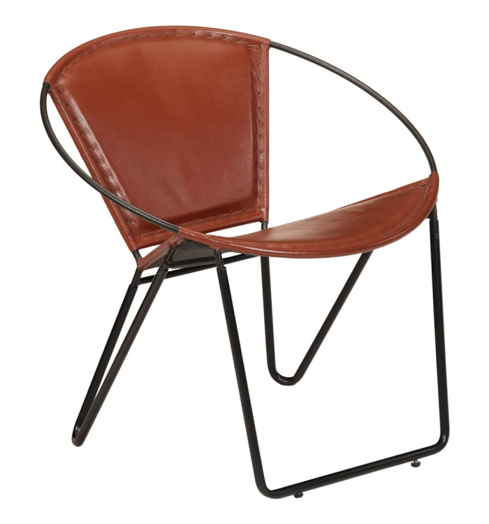 Chaise marron cuir véritable | Mobilier & Déco
