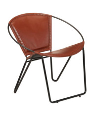 Chaise marron cuir véritable | Mobilier & Déco